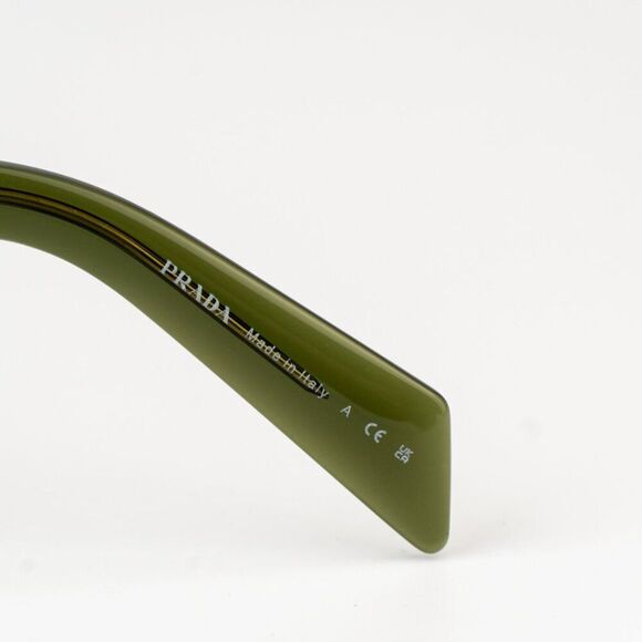 NEW Prada PR17WS 19Z1I0 Transparent Bottle Green Rectangle Unisex Sunglasses - Picture 11 of 13